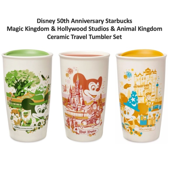 Disney Other - Disney World Starbucks Animal Kingdom Magic Kingdom Hollywood Studio Tumbler Set